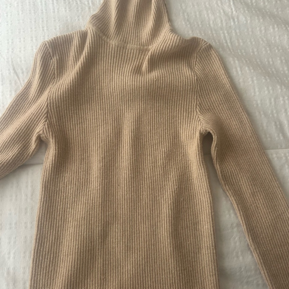 Active USA Beige Cowl Neck Sweater
